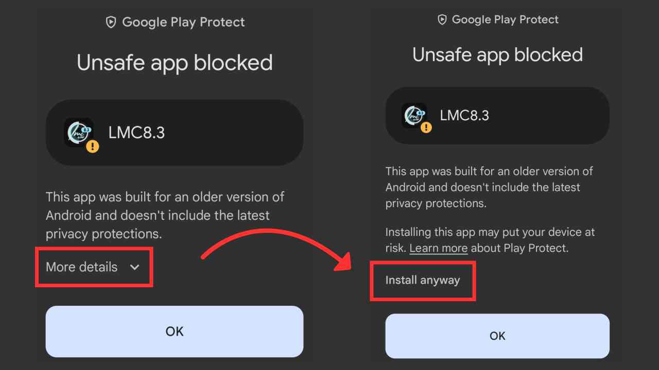 Google Play Protect warning